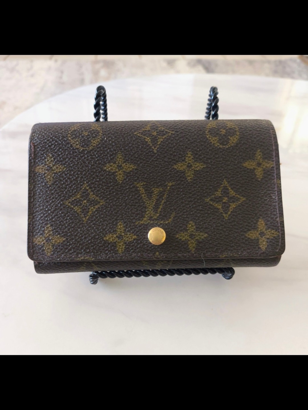 Vintage 98' Louis Vuitton Brown LV Monogram Porte Monnaie Tresor Wallet